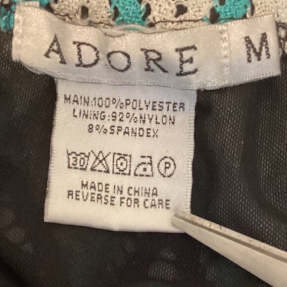 Adore Sleeveless Chevron/Zig-Zag Lace Multicolor V-Neck Maxi Dress M 294E - Picture 7 of 8